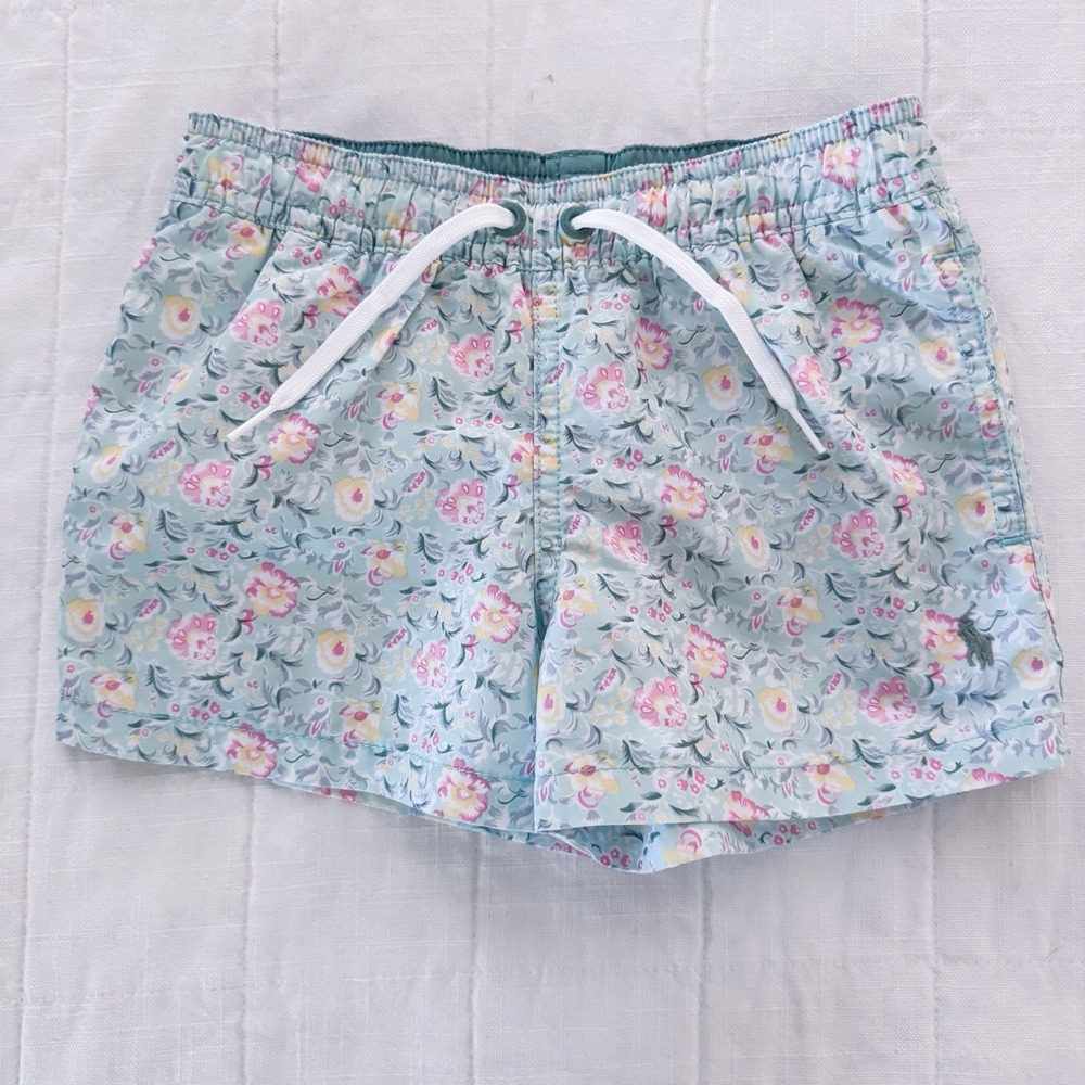 Polo Ralph Lauren Swim Trunks Boys 2T Blue Floral Mesh Lined NWOT - Picture 1 of 6